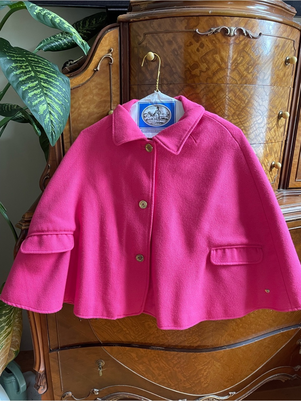Juicy Couture Pink Wool Blend Cape Jacket